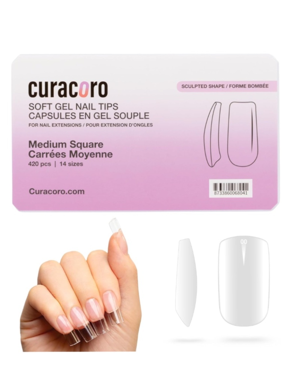 Clear Medium Square Press On Nails